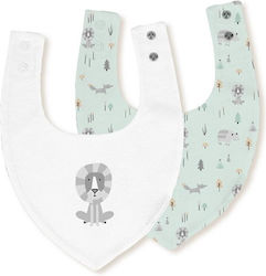 Interbaby Bandana Fabric with Button White, Blue 2pcs