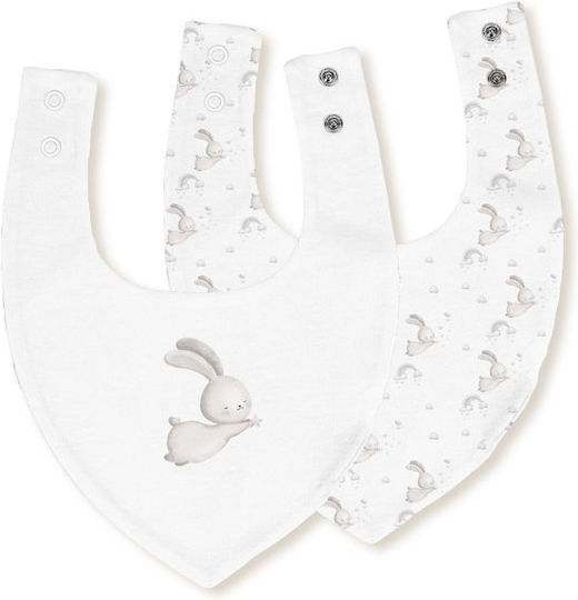 Interbaby Bandana Stoff mit Taste White, Grey 2Stück