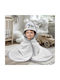 Lino Home Baby Bath Towel Hooded Trattore White 75x75cm