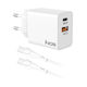 iNOS Charger with USB-A Port and USB-C Port and Cable USB-C - USB-C 20W Power Delivery / Quick Charge 3.0 Whites