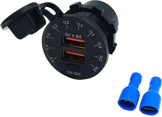 Фортистис Автомобилен Usb Волтметър 5v 4.8a Cc0139