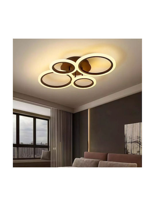 Ms38005-4 Μαύρη Πλαφονιέρα 3 Χρωμάτων Led 4 Λαμπτήρων Λευκό-+ 60 X 60 Cm