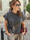 Damen Crop T-Shirt Anthracite
