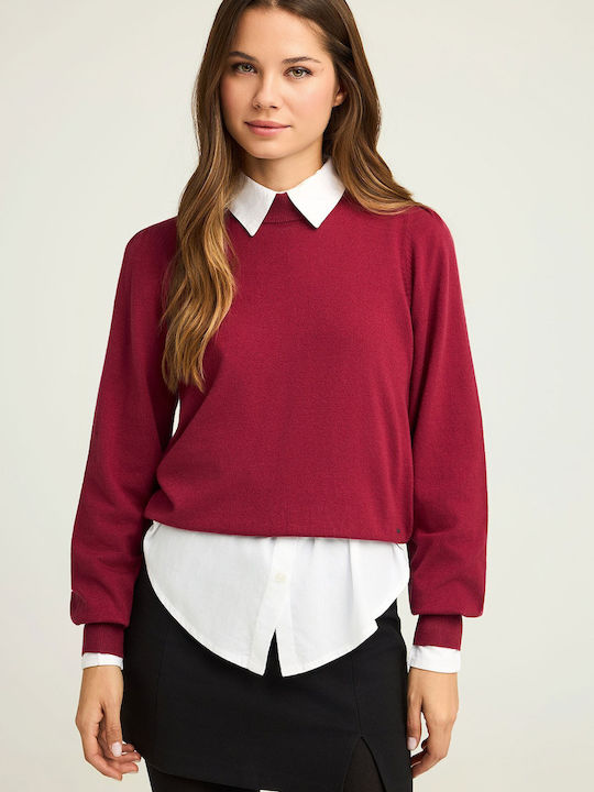 Funky Buddha Women's Sweater Burgundy