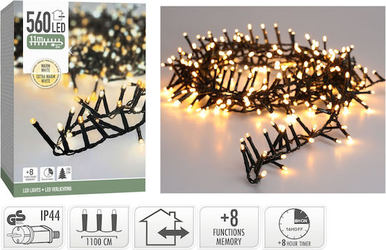 560 Lights LED 11m. Warm White in String 1pcs