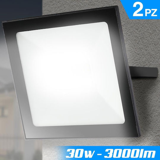 Bakaji Waterproof LED Floodlight 30W Cold White 6500K IP65