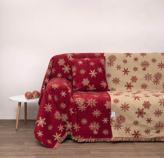 Anna Riska Ριχτάρι Διθέσιου Καναπέ Chenille 180x240εκ. Red