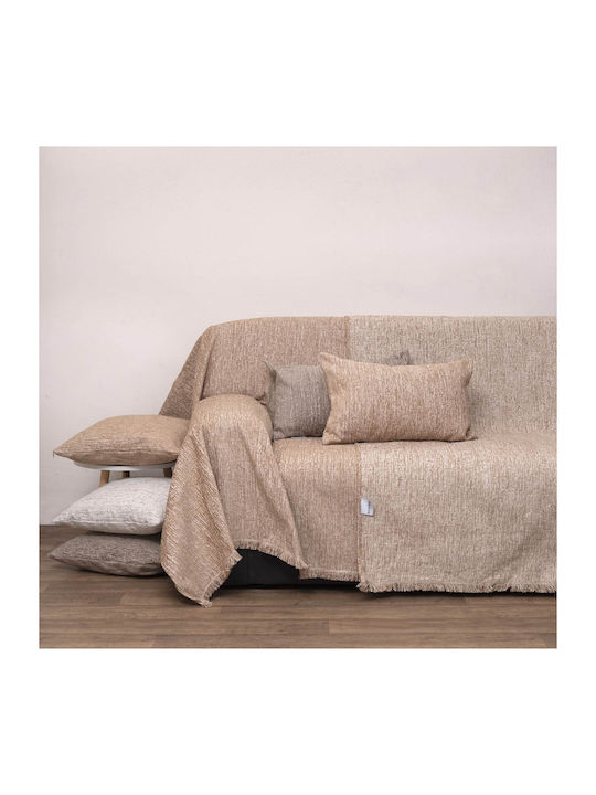 Anna Riska Ριχτάρι Τριθέσιου Καναπέ Chenille 180x280εκ. Beige