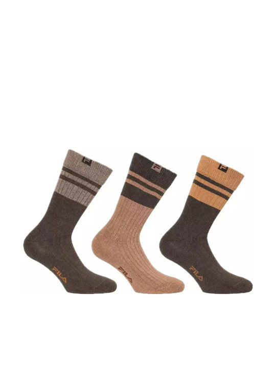 FILA Normal Ανδρικές Μονόχρωμες Κάλτσες Καφέ 3Pack
