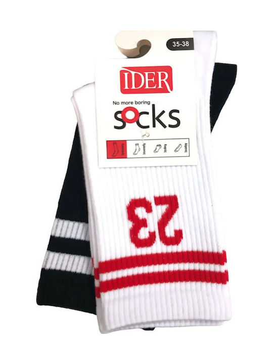 IDER Socks Λευκό/μαύρο 2Pack