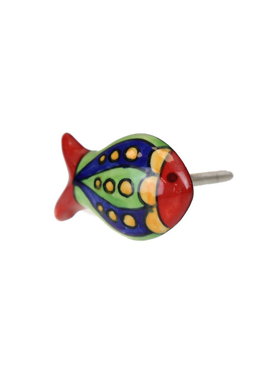 Buton Ceramică Pește 5x3,5cm Guler