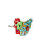 Ceramic Rooster Knob 5x3.5cm Blue Green