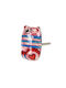 Keramik Knopf Katze 4x5cm Streifen
