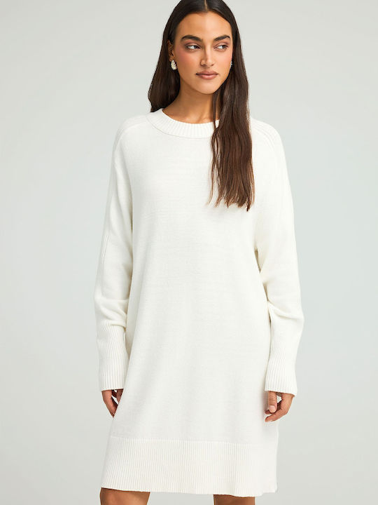 Funky Buddha Mini Dress Knitted White FBL012-10...