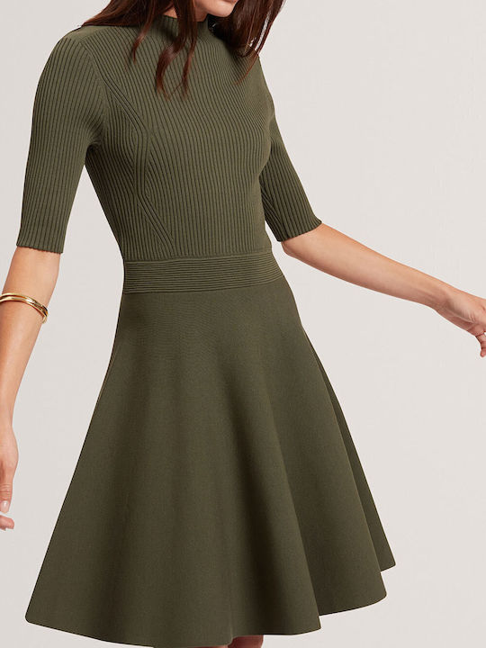 green emerald velvet dress Pale Green Floral Crosshatch A-line Midi Dress | Lorelai