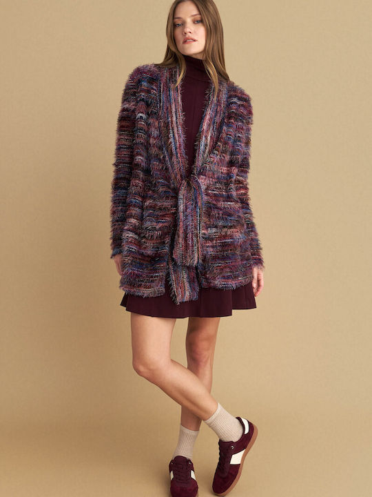Cardigan Pentru Femei Tricotat Albastru