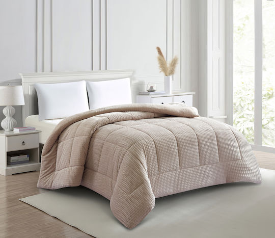 Liolios Home Κουβερτοπάπλωμα Υπέρδιπλο 220x240εκ. Sahara Beige