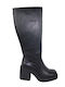 Synthetic Leather High Heel Women's Boots Black