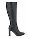 Synthetic Leather High Heel Women's Boots Black