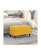 Fabric Upholstered Bench Stool with Light Yellow Colour 70x35x41cm