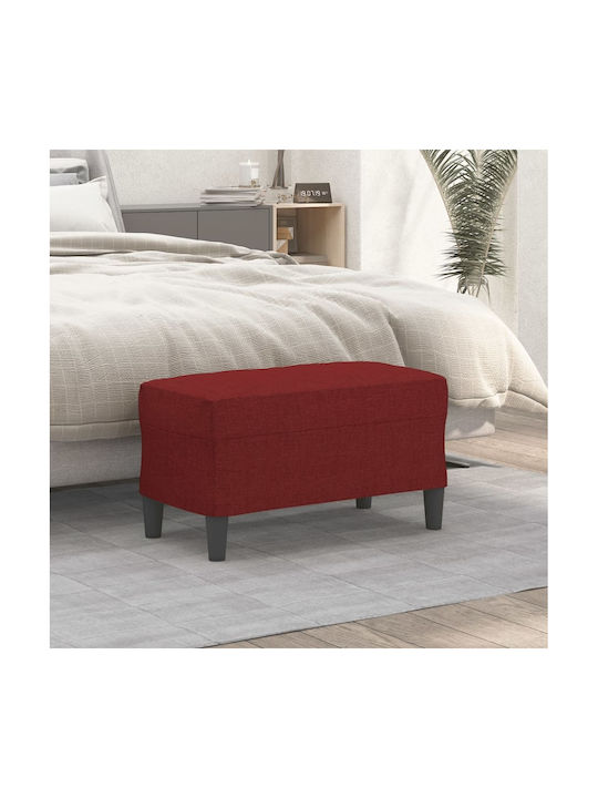 Fabric Upholstered Burgundy Bench Stool 70x35x41cm