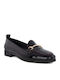 Leather Women's Moccasins in Black Color