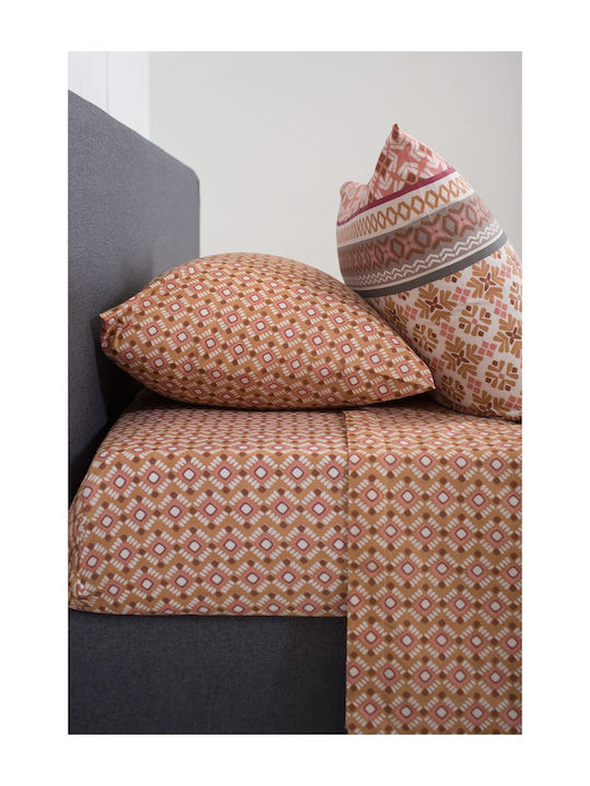 Viokarpet Sheet Sets King Size 270x280cm. Nordic 856 Lampeter Orange 4pcs