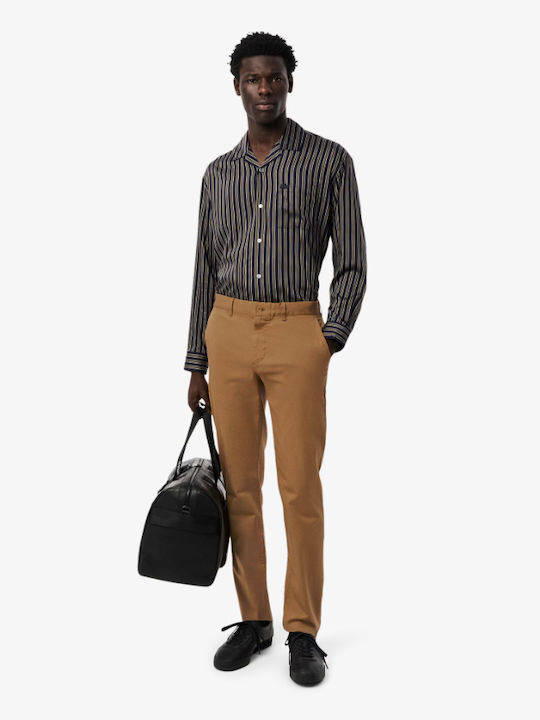 Lacoste Παντελόνι Chino Καφέ