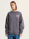 Long Women's Sweatshirt Hooded Asphalt Grey