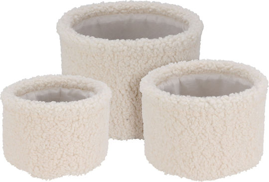 Set dekorative Körbe Weiß 3Stück