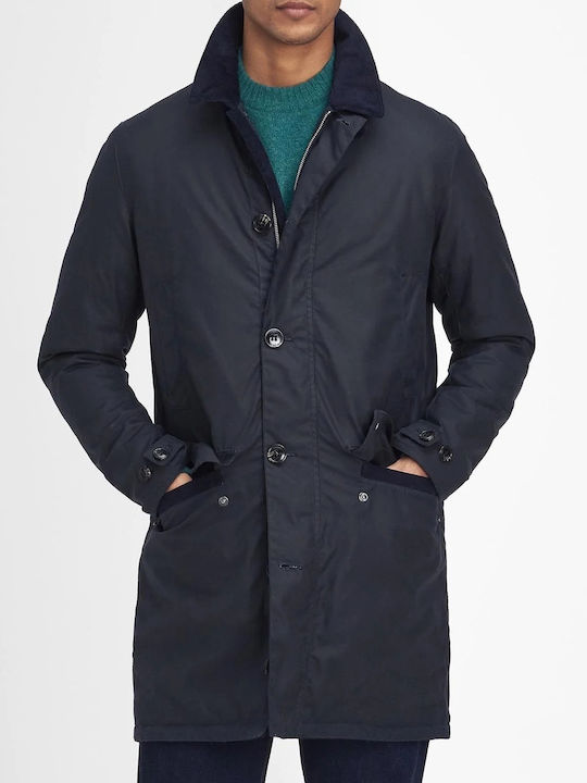 Barbour Waxed Mac Herren Mantel Navy, Greenloch...