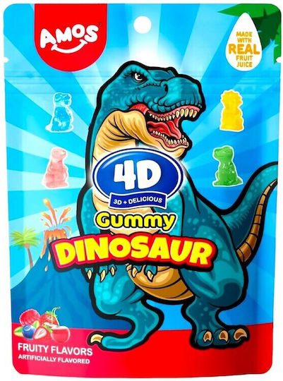 Amos 4d Динозавър Желирани Бонбони Плодов Вкус 65g