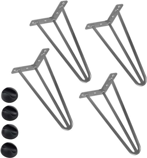 Bakaji Metallic Furniture Leg Suitable for Chair / Stool / Couch / Table / Coffee Table Gray