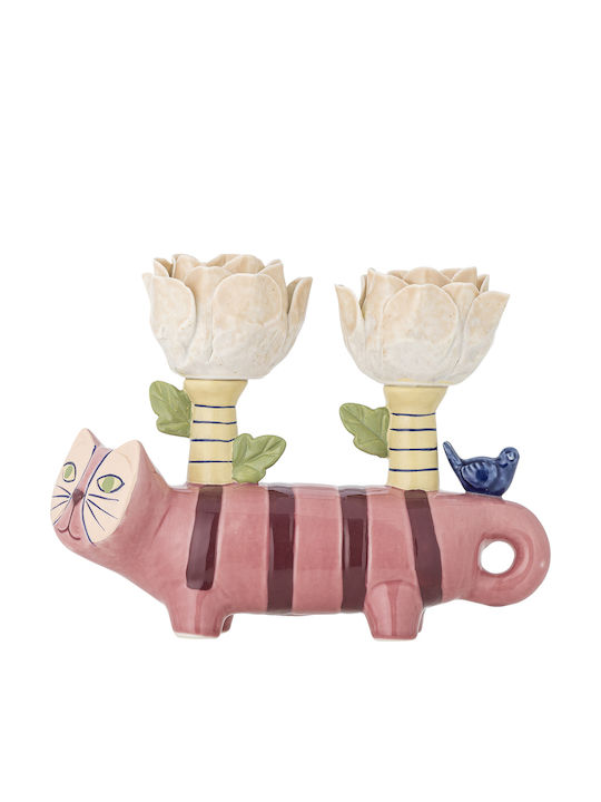 Bloomingville Missy Candle Holder Rose Stoneware Home Kitchen