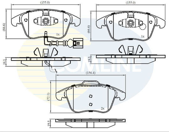 Τακακια Εμπροσθια Audi Q3 8ub 8ug 11-18/seat Alhambra 710,711 10-/vw Sharan 7n1 7n2 10- Tiguan 5n 07-18 Cbp16022 Cbp16022-10267