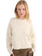 Women's Long Sleeve Sweater Woolen Floral White