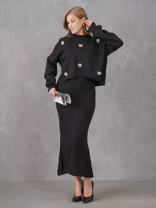 New Noce Knitted Dress All Day Black