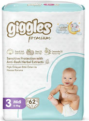 Giggles Premium No. 3 για 4-9kg 62τμχ Giggles Premium No. 3 για 4-9kg 62τμχ
