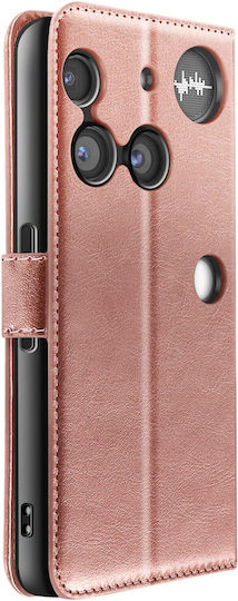 Mayaxess Wallet Case Nothing Phone 3 Wrist Strap Stand Function Rose Gold
