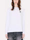 Women's Blouse Cotton Long Sleeve Floral White