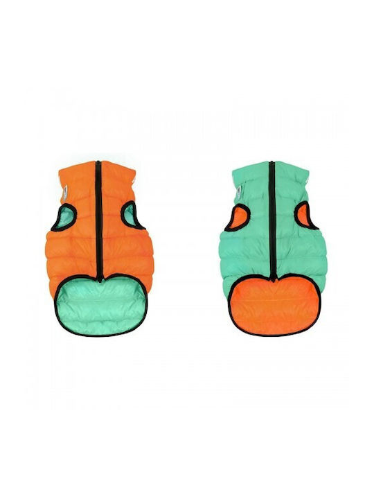 Wau Dog Waterproof Reversible Fluorescent Orange Dog Coat 22cm XSmall