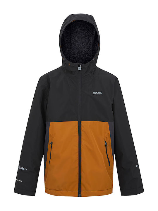 Waterproof Kids' Casual Jacket Windproof with Lining & Hood Black