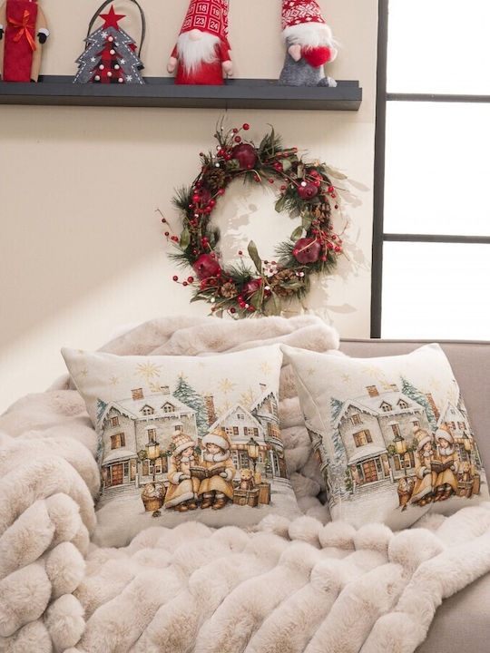 Teoran Christmas Decorative Square Pillowcase 4...