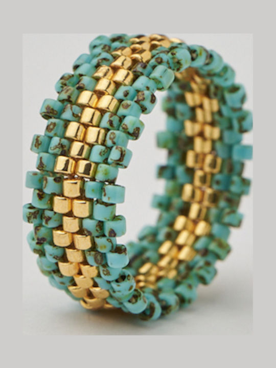The Gem Stories Ring with Stones Gold Plated
