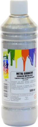 Colorfix Ready Mix Τέμπερα Ζωγραφικής Ασημί Μεταλλικό σε Μπουκάλι 500ml