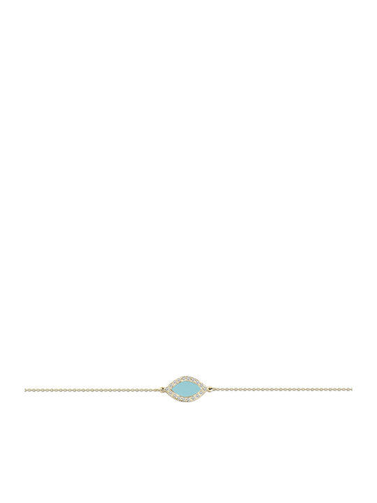 Ekan Damen Armband mit Design Auge aus Gold 14K mit Diamant