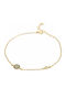 Slevori Women's Bracelet with design Eye made of Silver Gold Plated