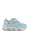 Kinder Sneakers mit Klettverschluss & Lichtern Hellblau