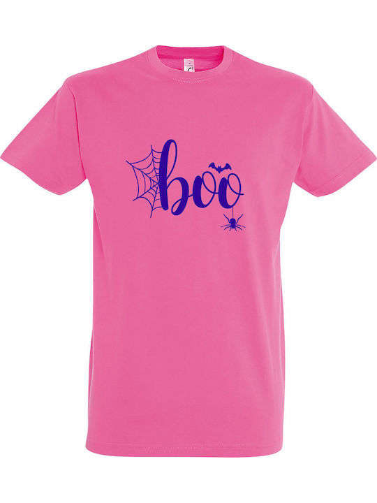 Unisex T-shirt Boo In Your Face Halloween Pink