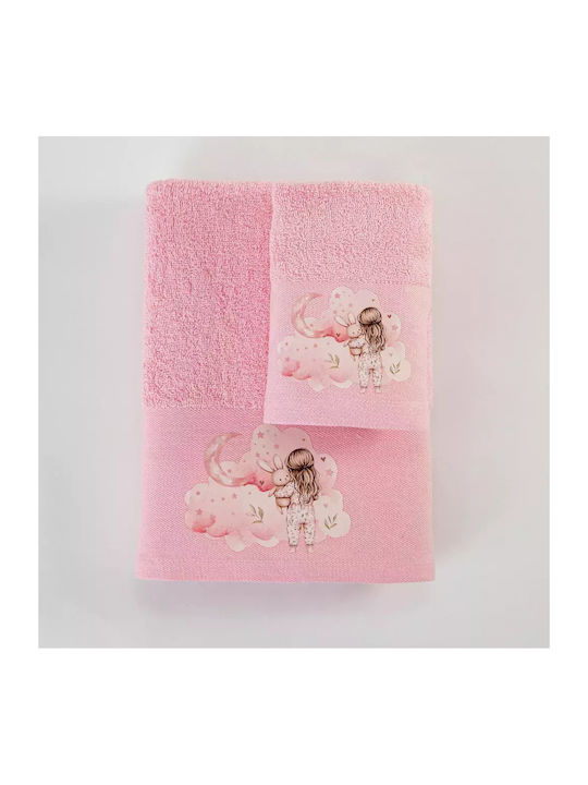 Borea Set of baby towels 2pcs Pink 30 cmx50cm